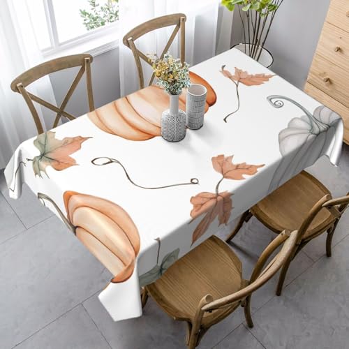 Kürbis-Ahornblatt-Tischdecke, rechteckig, 140 x 90 cm, Ernte-Herbst-Tischdecke für Esstisch, knitterfreie Tischdecke für Zuhause, Innen- und Außenbereich, Party-Dekoration Kürbis-Ahornblatt-Tischdecke, rechteckig, 140 x 90 cm, Ernte-Herbst-Tischdecke für Esstisch, knitterfreie Tischdecke für Zuhause, Innen- und Außenbereich, Party-Dekoration von Generisch