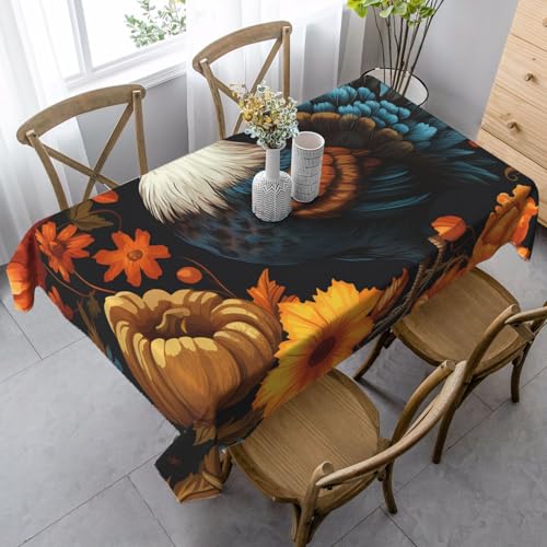 Kürbis-Hahn Tischdecke, rechteckig, 140 x 90 cm, Thanksgiving-Ahorn-Tischdecke für Esstisch, knitterfreie Tischdecke für Zuhause, Innen- und Außenbereich, Party-Dekoration Kürbis-Hahn Tischdecke, rechteckig, 140 x 90 cm, Thanksgiving-Ahorn-Tischdecke für Esstisch, knitterfreie Tischdecke für Zuhause, Innen- und Außenbereich, Party-Dekoration von Generisch