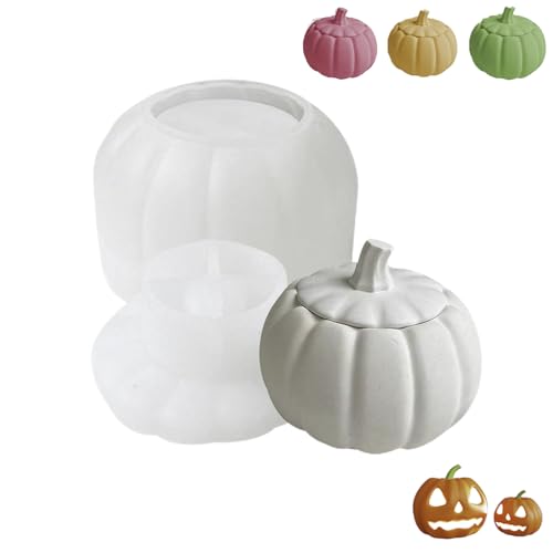Kürbis Silikonform Epoxidharz, Silikonformen Gießformen Herbst, Kürbis Aufbewahrungsglas Harzform Mit Deckel, Gießformen Silikon Halloween, KürbisKerzenhalter, Für DIYs Schmuckaufbewahrungsbox Kürbis Silikonform Epoxidharz, Silikonformen Gießformen Herbst, Kürbis Aufbewahrungsglas Harzform Mit Deckel, Gießformen Silikon Halloween, KürbisKerzenhalter, Für DIYs Schmuckaufbewahrungsbox von Generisch