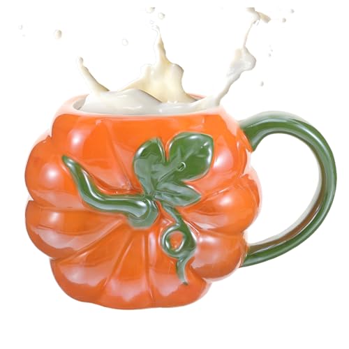 Kürbis-Tasse | Halloween-Kürbis-Tasse Dekorationen – Festliche Trinkgeschirr Keramiktasse mit Griff für Erwachsene, Frauen, Kinder, Arbeit, Wein, Milch, Bier, Männer, Freunde, Saft Kürbis-Tasse | Halloween-Kürbis-Tasse Dekorationen – Festliche Trinkgeschirr Keramiktasse mit Griff für Erwachsene, Frauen, Kinder, Arbeit, Wein, Milch, Bier, Männer, Freunde, Saft von Generisch