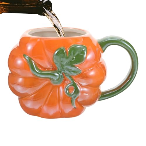 Kürbisbecher, Happy Halloween-Muster, festliche Keramiktasse mit Griff, für Kinder, Erwachsene, Freunde, Frauen, Wein, Arbeit, Saft, Bier, Herren, Milch Kürbisbecher, Happy Halloween-Muster, festliche Keramiktasse mit Griff, für Kinder, Erwachsene, Freunde, Frauen, Wein, Arbeit, Saft, Bier, Herren, Milch von Generisch