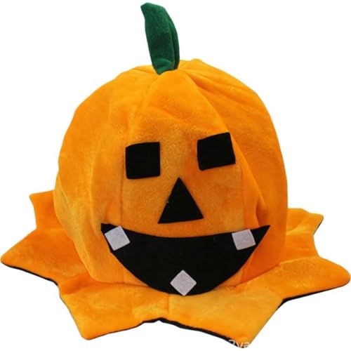Kürbishut, Halloween-Hüte für Erwachsene und Kinder, Polyester-Partyhut mit Hexe, Spinne, Fledermaus-Design, zum Verkleiden von Süßes oder Saures (runde Köpfe) von Generisch