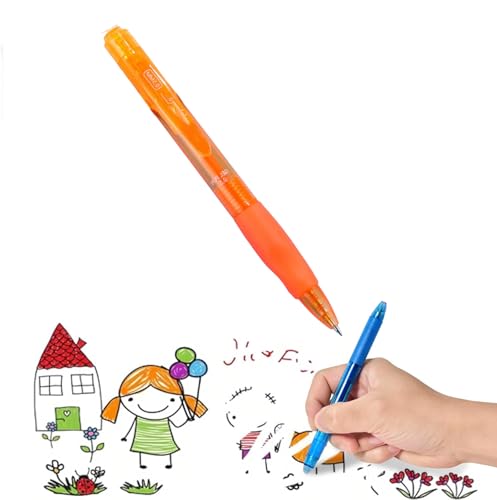 Kugelschreiber Bunt Radierbarer Kugelschreiber Radierbarer Tintenroller Gelschreiber Friction Stifte Radierstift Gelstifte Radierbar mit Radiergummi 0,5 mm Erasable Pen für Schreibwaren Orange von Generisch