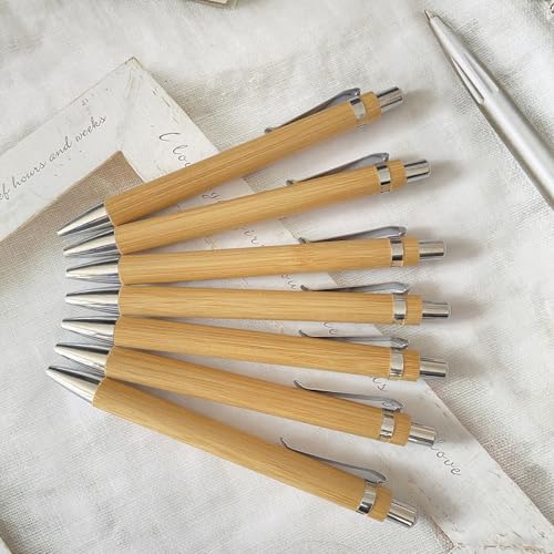 Kugelschreiber aus Bambus mit Gravur, Nachhaltiger Holzstift, Holzkugelschreiber als Geschenk, Geschenk für Lehrer, Kollegen, Abschluss, Vatertag, Unisex Gravurstift mit Wunschtext (Khaki) von Generisch