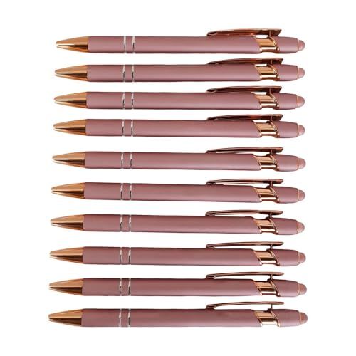 Kugelschreiber mit Stylusspitze, 10 Stück 1,0 mm 2 in 1 Roségold Einziehbarer Schwarze Tinte Metallstift Mittlere Spitze Schreibstift Stylus Pen für Touchscreens Schule Büro Geschenkartikel Kugelschreiber mit Stylusspitze, 10 Stück 1,0 mm 2 in 1 Roségold Einziehbarer Schwarze Tinte Metallstift Mittlere Spitze Schreibstift Stylus Pen für Touchscreens Schule Büro Geschenkartikel von Generisch
