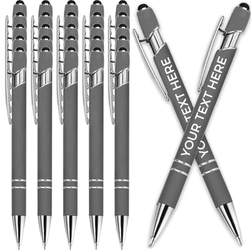 Kugelschreiber mit personalisierter Gravur, Metall-Kugelschreiber, in Großpackung für Damen und Herren, mit Namentext, personalisierter Schreibstift mit schwarzer Tinte für die Schule (dunkelgrau, 1 Kugelschreiber mit personalisierter Gravur, Metall-Kugelschreiber, in Großpackung für Damen und Herren, mit Namentext, personalisierter Schreibstift mit schwarzer Tinte für die Schule (dunkelgrau, 1 von Generisch