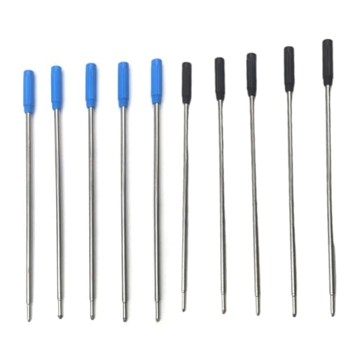Kugelschreiberminen für Cross-Kugelschreiber, 11,5 cm Kugelschreiberminen, austauschbare mittlere Spitze, Metallmine, Tintenmine mit 1,0 mm feiner Spitze, 5 x blau + 5 x schwarz Kugelschreiberminen für Cross-Kugelschreiber, 11,5 cm Kugelschreiberminen, austauschbare mittlere Spitze, Metallmine, Tintenmine mit 1,0 mm feiner Spitze, 5 x blau + 5 x schwarz von Generisch
