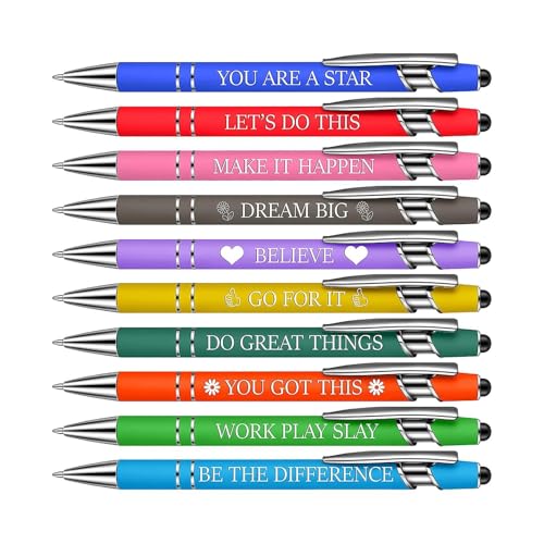 Kugelspitzen – Metall-Kugelschreiber mit motivierendem Zitat, positives Bestätigungsstift-Set, inspirierende Stifte, Kugelschreiber, ermutigende einziehbare Kugelschreiber, Stifte für Mitarbeiter Kugelspitzen – Metall-Kugelschreiber mit motivierendem Zitat, positives Bestätigungsstift-Set, inspirierende Stifte, Kugelschreiber, ermutigende einziehbare Kugelschreiber, Stifte für Mitarbeiter von Generisch
