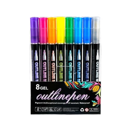 Kunst-Textmarker, Graffiti-Stifte zum Ausmalen, doppelzeilige Kritzelei-Marker, Schreibwaren, Textmarker, Stifte, schimmernd, Zeichnen, Textmarker, Stifte für Bastelarbeiten, Sammelalben, Fotoalben Kunst-Textmarker, Graffiti-Stifte zum Ausmalen, doppelzeilige Kritzelei-Marker, Schreibwaren, Textmarker, Stifte, schimmernd, Zeichnen, Textmarker, Stifte für Bastelarbeiten, Sammelalben, Fotoalben von Generisch