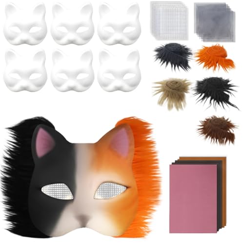 Kunsthandwerk für , Mädchen, Erwachsene, Familientheater, Freunde, Weihnachten, Bastelpartys, Fotoshooting, Cosplay, Katzengesichtsabdeckungs-Set, Gesichtsbedeckungs-Set, Felltier-Kostüm Kunsthandwerk für , Mädchen, Erwachsene, Familientheater, Freunde, Weihnachten, Bastelpartys, Fotoshooting, Cosplay, Katzengesichtsabdeckungs-Set, Gesichtsbedeckungs-Set, Felltier-Kostüm von Generisch