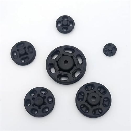 Kunststoff-Druckknöpfe, runde Knöpfe für Kleidung, Nähzubehör, Schwarz, 13 mm von Generisch