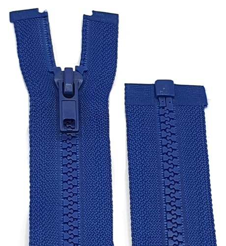 Kunststoff Plastik Krampe, Reißverschluss für Jacken - teilbar / 60 cm - 90 cm (039 Königsblau, 60 cm) von Generisch