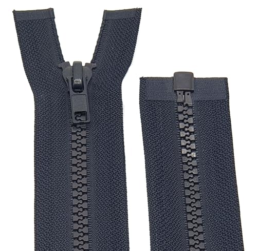 Kunststoff Plastik Krampe, Reißverschluss für Jacken - teilbar / 60 cm - 90 cm (071 Tiefblau, 65 cm) von Generisch
