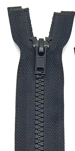 Kunststoff Plastik Krampe, Reißverschluss für Jacken - teilbar / 60 cm - 90 cm (580 Schwarz, 90 cm) von Generisch