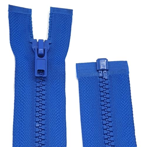 Kunststoff Plastik Krampe, Reißverschluss für Jacken - teilbar / 60 cm - 90 cm (918 Royalblau, 75 cm) von Generisch