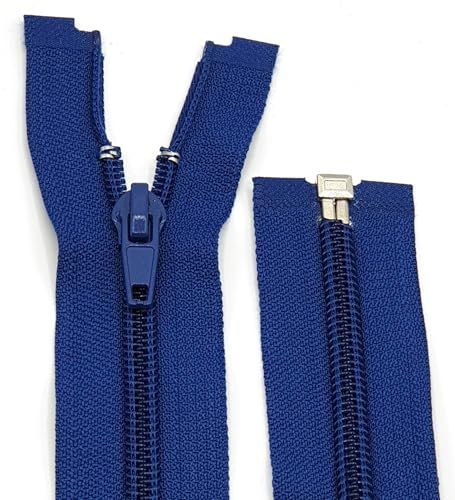 Kunststoff Spirale Reißverschluss 6mm / 1- Weg teilbar / 60-65-70-75-80-85-90 cm (039 Königsblau, 65 cm) von Generisch