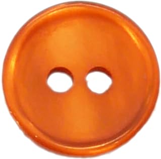 Kunststoffknopf Orange Perlmutt-Imitat 24 Stück, Knöpfe für Hemd und Bluse – 11 mm (Orange) von Generisch