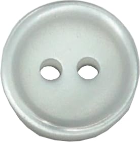 Kunststoffknopf hell Grau Perlmutt-Imitat 24 Stück, Knöpfe für Hemd und Bluse – 10 mm (Hell Grau) von Generisch