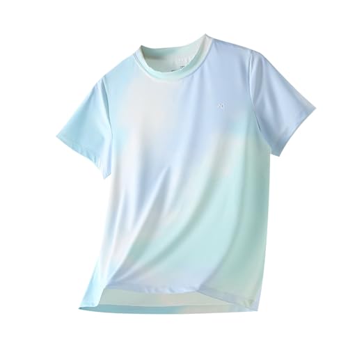 Kurzarm-Shirts für Teenager, Mädchen, Netzstoff, lockere Passform, bequem, weich, für Kinder, Farbverlauf, Seide, schnell trocknend, für Teenager, Kinder, Sommer, Sport, Schule, Outfits, Kleidung Kurzarm-Shirts für Teenager, Mädchen, Netzstoff, lockere Passform, bequem, weich, für Kinder, Farbverlauf, Seide, schnell trocknend, für Teenager, Kinder, Sommer, Sport, Schule, Outfits, Kleidung von Generisch