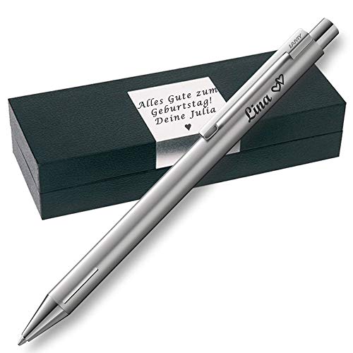 L A M Y econ Kugelschreiber mit Gravur als Geschenk & Symbol - Geschenkverpackung inklusive Wunschgravur PS70 von Generisch