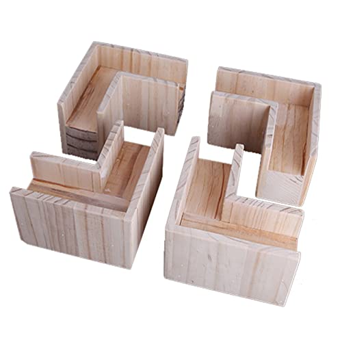 L-förmige Massivholz-Möbelbeine – 4 Stück DIY Erhöhungen für Betten, Tische, Schränke und Sofas – erhöhen und verbessern die Stabilität und Höhe der Möbel von Generisch