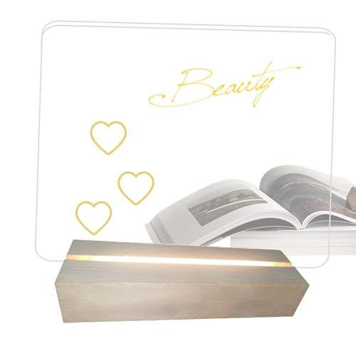 LED-Acryl-Nachrichtenbrett, LED-Nachrichtenbrett mit Holzsockel, beleuchtetes Zeichenbrett, kreatives Leuchtbrett, Memoboard mit Licht für Wohnzimmer, Schlafzimmer LED-Acryl-Nachrichtenbrett, LED-Nachrichtenbrett mit Holzsockel, beleuchtetes Zeichenbrett, kreatives Leuchtbrett, Memoboard mit Licht für Wohnzimmer, Schlafzimmer von Generisch