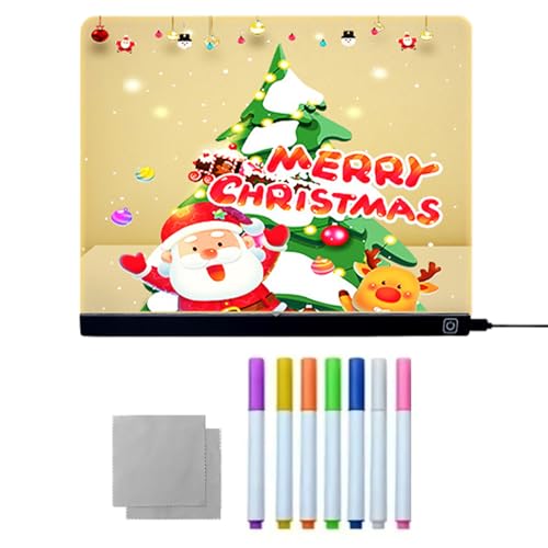 LED Notiztafel - Seitliche Tasten | Entsperren Touch-Dimmer-knoppf Helligkeit LED -Zeichenbrett Acrylnote Memo zum Schreiben von Zeichnen Malvorlagen Skizzierverfolgung mit Verstellbarem von Generisch