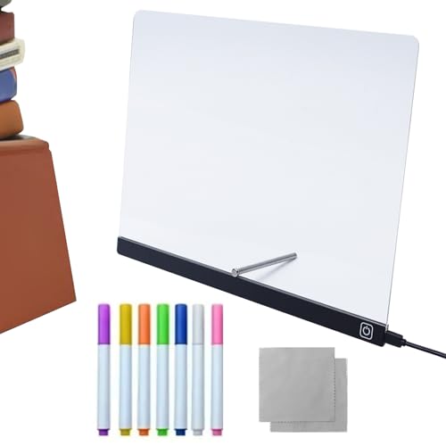 LED Notiztafel - Seitliche Tasten | Entsperren Touch-Dimmer-knoppf Helligkeit LED -Zeichenbrett Acrylnote Memo zum Schreiben von Zeichnen Malvorlagen Skizzierverfolgung mit Verstellbarem von Generisch