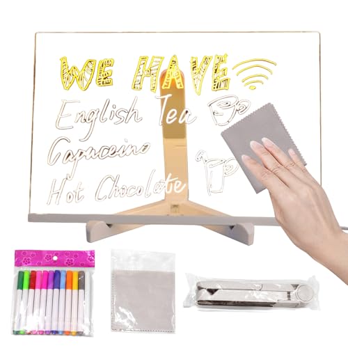 LED-Zeichenbrett, Acryl-LED-Nachrichtenbrett, trocken abwischbar, für Geschäft, Schule, Büro, Schreibtisch, Café, Bar, Kindergeburtstag LED-Zeichenbrett, Acryl-LED-Nachrichtenbrett, trocken abwischbar, für Geschäft, Schule, Büro, Schreibtisch, Café, Bar, Kindergeburtstag von Generisch