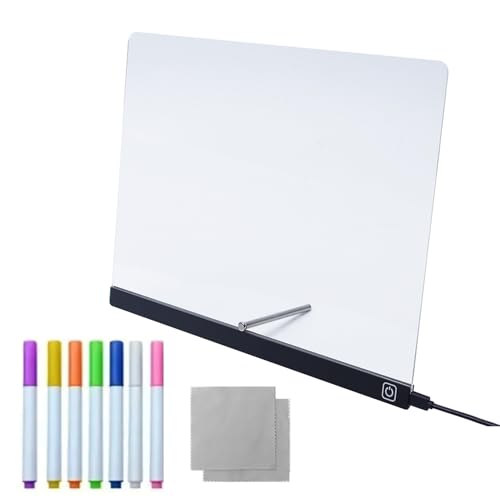 LED-Zeichenbrett, beleuchtetes Zeichenbrett, trocken abwischbare Acryltafel, Memoboard, wiederbeschreibbar, leuchtendes Acryl, trocken abwischbare Tafeln für Lernen, Bildung, Unterhaltung von Generisch