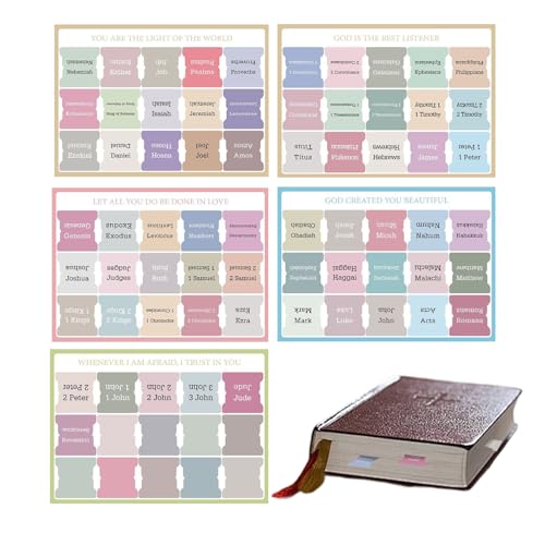 Laminierte Bibel Tabs | 5-Blatt-Registerkarten für Bibelindex mit großem Druck | Journaling -Etiketten lesen Vorräte | BIBLE Journaling Supplies, leicht zugängliche Aufkleber für das Studium, Notizbuc Laminierte Bibel Tabs | 5-Blatt-Registerkarten für Bibelindex mit großem Druck | Journaling -Etiketten lesen Vorräte | BIBLE Journaling Supplies, leicht zugängliche Aufkleber für das Studium, Notizbuc von Generisch
