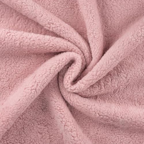 Lammfell Stoff Meterware - Baumwolle Teddystoff - Plüschstoff - Teddy Lamm Fellimitat - kuscheliger Fleecestoff *Ab 25cm, Farbe: 013 rosa von Generisch