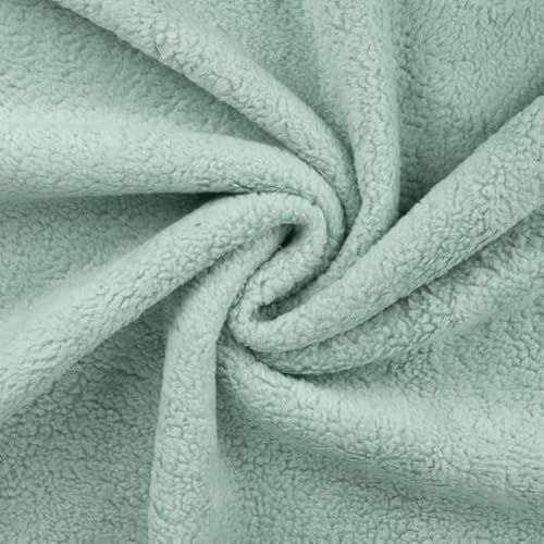 Lammfell Stoff Meterware - Baumwolle Teddystoff - Plüschstoff - Teddy Lamm Fellimitat - kuscheliger Fleecestoff *Ab 25cm, Farbe: 023 mint von Generisch
