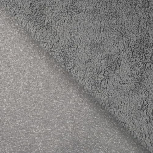 Lammfell Stoff Meterware - Baumwolle Teddystoff - Plüschstoff - Teddy Lamm Fellimitat - kuscheliger Fleecestoff *Ab 25cm, Farbe: 068 Dunkelgrau von Generisch