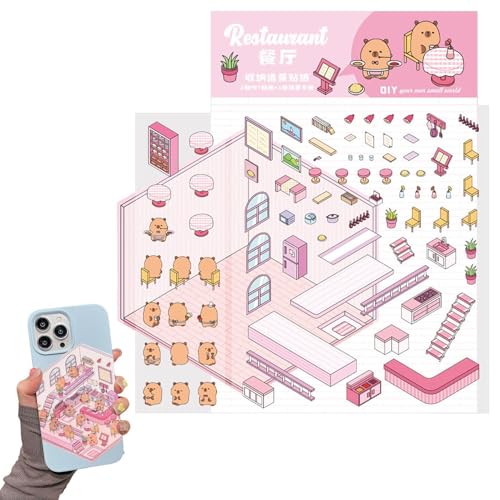 Landschaftsbau-Aufkleber, Miniatur-Cartoon-Szenen-Aufkleber, handgefertigte Landschaftsbau-Aufkleber, Kinder-Aufkleber-Set für Kindergarten, Vorschule Landschaftsbau-Aufkleber, Miniatur-Cartoon-Szenen-Aufkleber, handgefertigte Landschaftsbau-Aufkleber, Kinder-Aufkleber-Set für Kindergarten, Vorschule von Generisch
