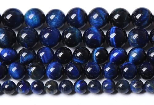 Lapislazuli blaues Tigerauge, natürliche, runde lose Perlen, Energie-Edelstein, Heilkraft für Schmuckherstellung, 1 Strang, 8 mm, 46 Stück, 38,1 cm von Generisch
