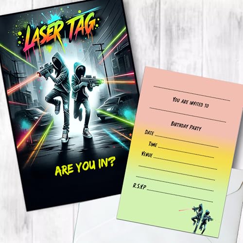 Laser-Etikett, Party-Einladungen, Geburtstagseinladungen und Umschläge (zum Beschreiben), 20 Stück mit Umschlägen von Generisch