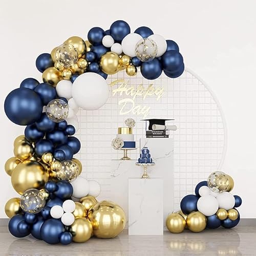 Latex Party Luftballons Geburtstag Hochzeit Baby Bad Valentinstag Party Dekoration Latex Ballon Party Dekoration (Gold Blau Thema, 111) von Generisch