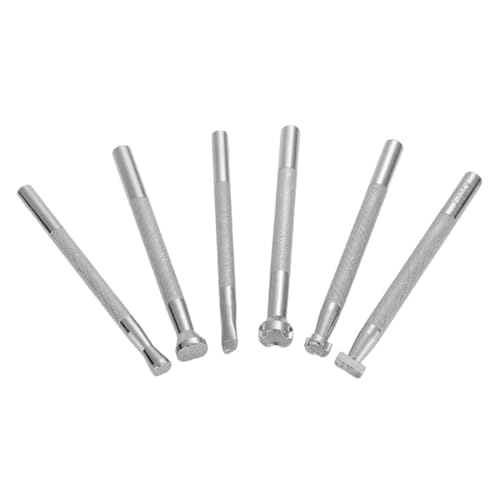 Leather Stamping Tools, Embosser Punch Kit, 6-Piece Set Steel Construction, Classic Saddle Stencils for Hobbyists, Artists, and Leatherworking Professionals, 3.94x2.76x0.79 inches von Generisch