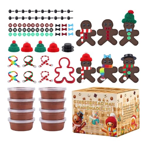 Lebkuchenmann-Bastelarbeiten für Kinder, Lebkuchenbausatz | Christbaumschmuck Bastelset aus Ton,Lufttrocknende Modelliermasse, Lebkuchenornament, bauen Sie Ihr Lebkuchenhandwerk für Aktivitäten im Kla Lebkuchenmann-Bastelarbeiten für Kinder, Lebkuchenbausatz | Christbaumschmuck Bastelset aus Ton,Lufttrocknende Modelliermasse, Lebkuchenornament, bauen Sie Ihr Lebkuchenhandwerk für Aktivitäten im Kla von Generisch