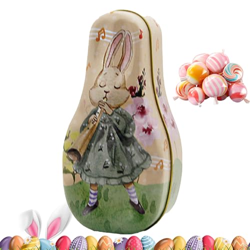 -Leckerli-Boxen – Süßigkeiten-Boxen | Pappschachtel | tragbarer Schokoladen-Aufbewahrungs-Organizer | Fenster bunte Büffel kariert | Vintage-Osterhasen-Muster Süßigkeitenbehälter für Kinder von Generisch