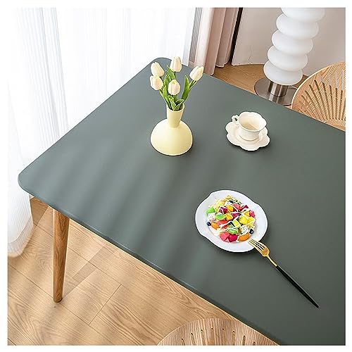 Leder-Tischdecke mit elastischem Rand, wasserdicht, öldicht, hitzebeständig, abwischbar, Schutzpolster für quadratische/rechteckige Tische, 90 x 150 cm, Dunkelgrau Leder-Tischdecke mit elastischem Rand, wasserdicht, öldicht, hitzebeständig, abwischbar, Schutzpolster für quadratische/rechteckige Tische, 90 x 150 cm, Dunkelgrau von Generisch