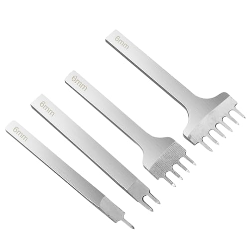 Lederstechbeitel-Set | 4X Zinken Leder Gravur Lochstanzen - Stanzwerkzeug Aus Stahl Für Heimwerkstatt Unterwegs & Studio Lederstechbeitel-Set | 4X Zinken Leder Gravur Lochstanzen - Stanzwerkzeug Aus Stahl Für Heimwerkstatt Unterwegs & Studio von Generisch