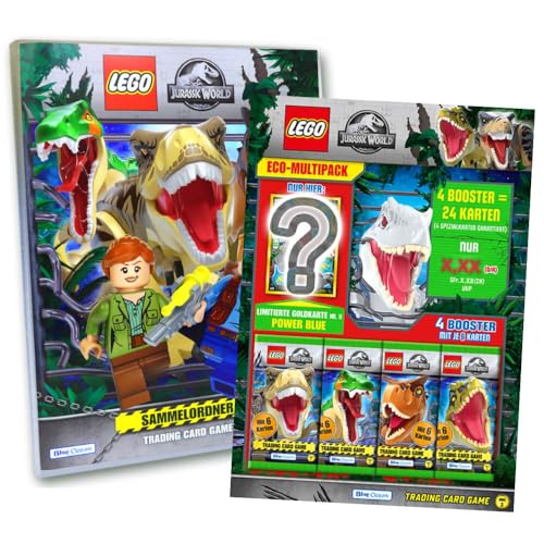 Lego Jurassic World 3 Karten - Sammelkarten Trading Cards (2023) - 1 Mappe + 1 Multipack Sammelkarten von Generisch