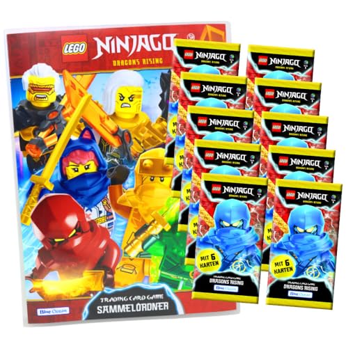 Lego Ninjago Karten Serie 9 - Trading Cards - Dragons Rising (2024) - Sammelkarten - Auswahl (1 Mappe + 10 Booster) von Generisch