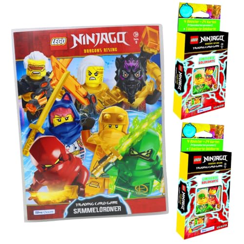 Lego Ninjago Karten Serie 9 - Trading Cards - Dragons Rising (2024) - Sammelkarten - Auswahl (1 Mappe + 2 Blister) von Generisch