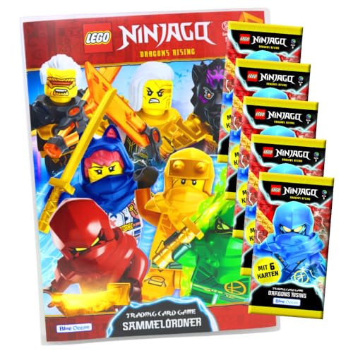 Lego Ninjago Karten Serie 9 - Trading Cards - Dragons Rising (2024) - Sammelkarten - Auswahl (1 Mappe + 5 Booster) von Generisch