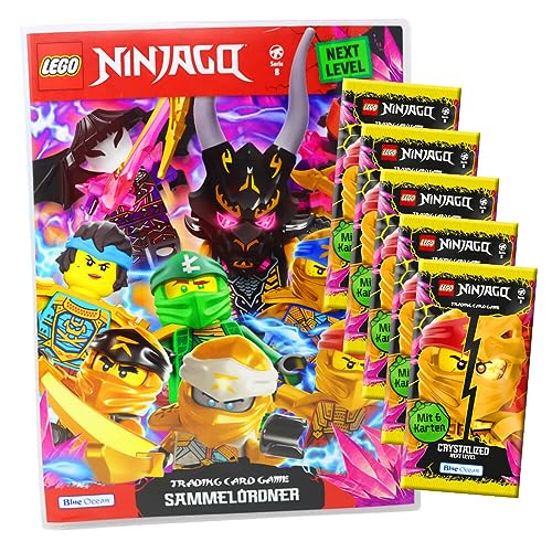 Lego Ninjago Karten Trading Cards Serie 8 Next Level - Crystalized (2023) Sammelkarten - Auswahl (1 Mappe + 5 Booster) von Generisch