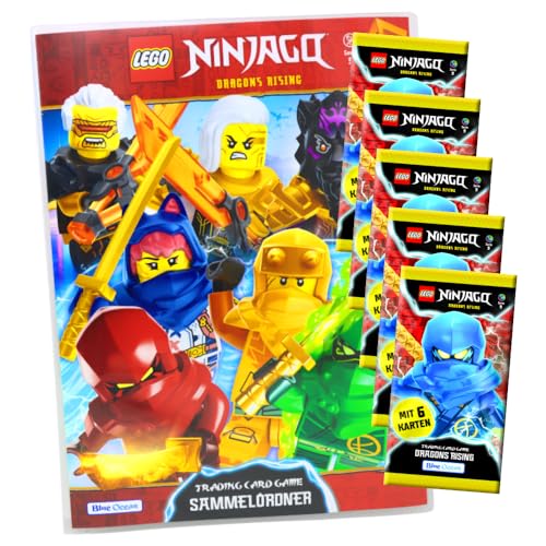Lego Ninjago Karten Trading Cards Serie 9 - Dragons Rising (2024) - 1 Mappe + 5 Booster Sammelkarten von Generisch