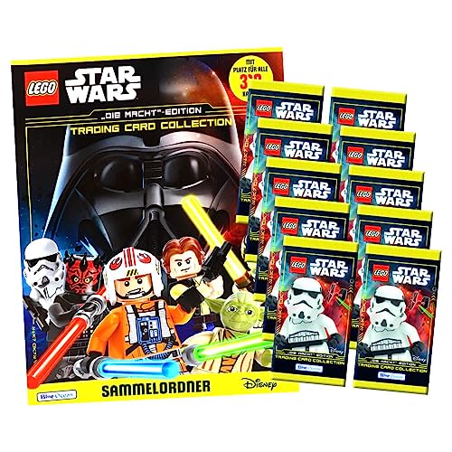 Lego Star Wars Karten Trading Cards Serie 4 - Die Macht Sammelkarten (2023) - Auswahl (1 Mappe + 10 Booster) von Generisch